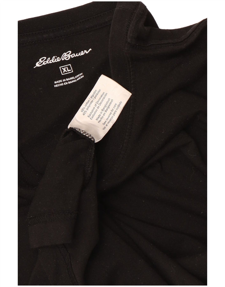 Eddie Bauer Herren T-Shirt Top XL Schwarz Baumwolle