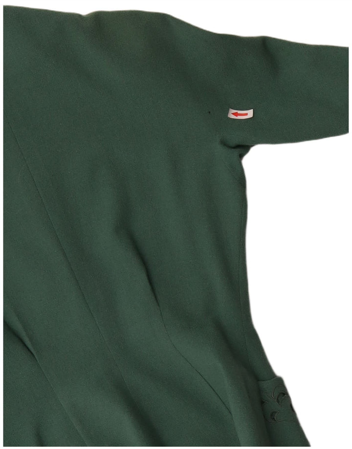 Vintage Damen 3-Knopf-Blazerjacke UK 12 Mittelgrün Paisley