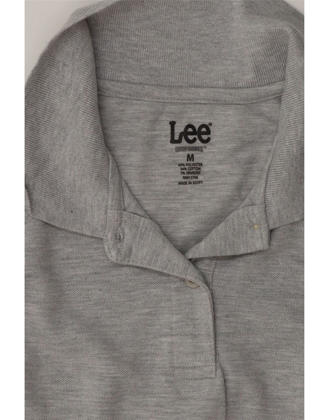 Lee Damen-Poloshirt UK 12 aus mittelgrau gefleckter Baumwolle