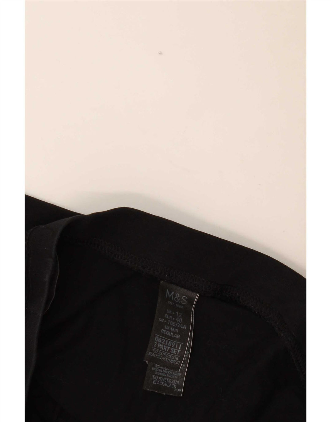 Marks & Spencer Damen Leggings UK 12 Mittelschwarze Baumwolle