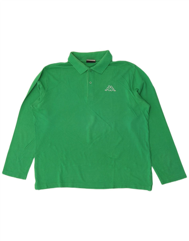 Kappa Herren Langarm-Poloshirt, groß, Grün