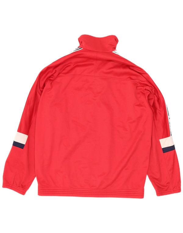 Asics Jungen Grafik-Trainingsanzug-Top-Jacke, 13–14 Jahre, Rot, Farbblock, Sport