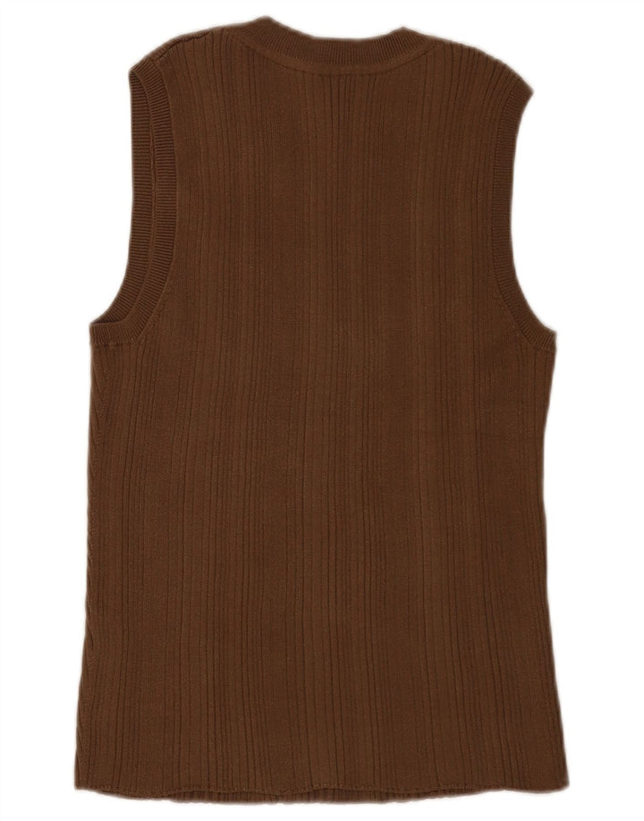 Hugo Boss Damen Weste Top UK 18 XL Braune Viskose