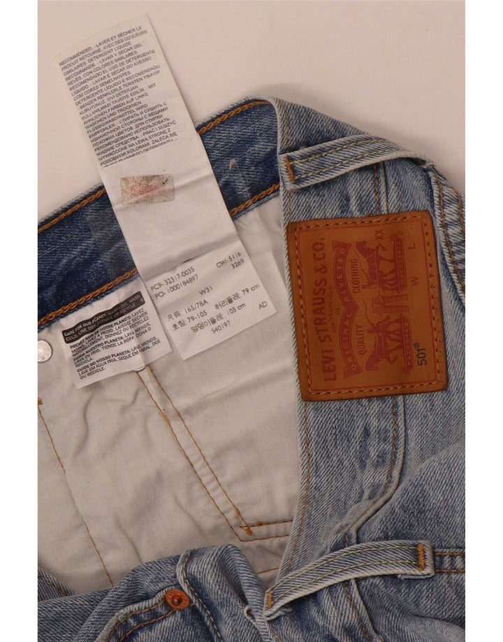 Levi's Damen 501 Distressed Denim Shorts W31 Mittelblaue Baumwolle