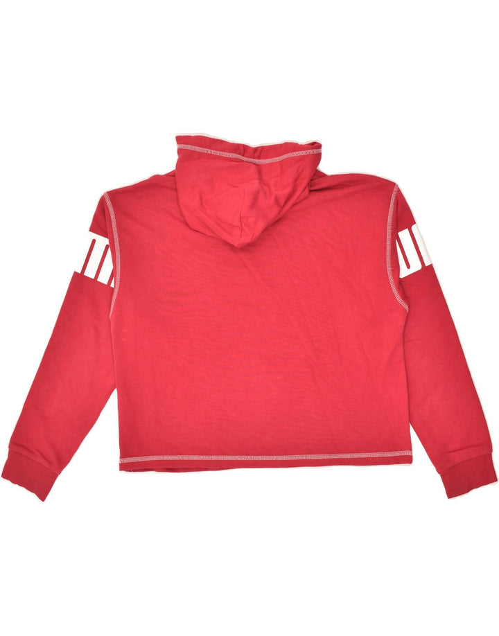 PUMA Womens Graphic Hoodie Jumper UK 8 Small Pink Cotton | Vintage Puma | Thrift | Second-Hand Puma | Used Clothing | Messina Hembry 