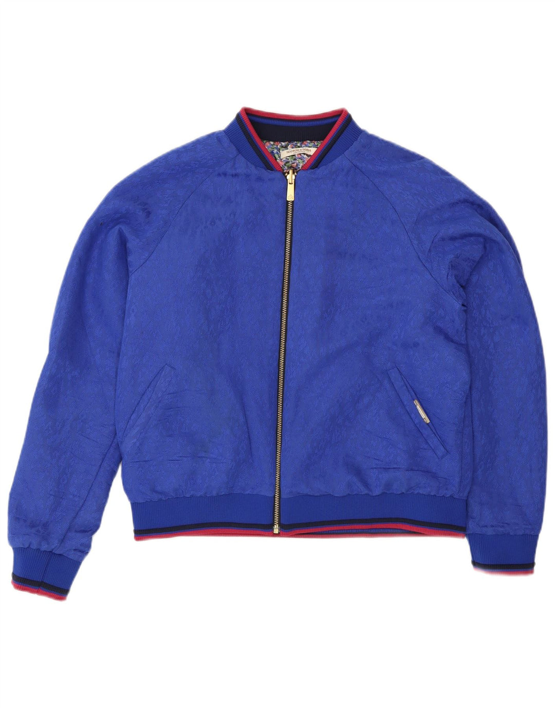 Scotch & Soda Damen Wendejacke UK 14 Mittelblau geblümt