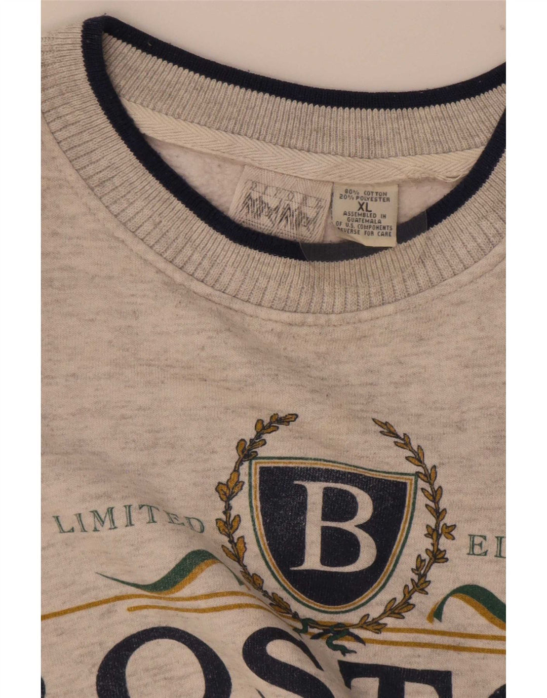 Boston Herren-Sweatshirt mit Grafik, XL, graue Baumwolle