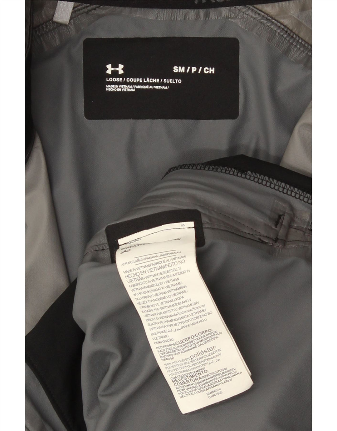 Under Armour Herren-Trainingsanzug-Top-Jacke, kleines schwarzes Nadelstreifen-Polyester