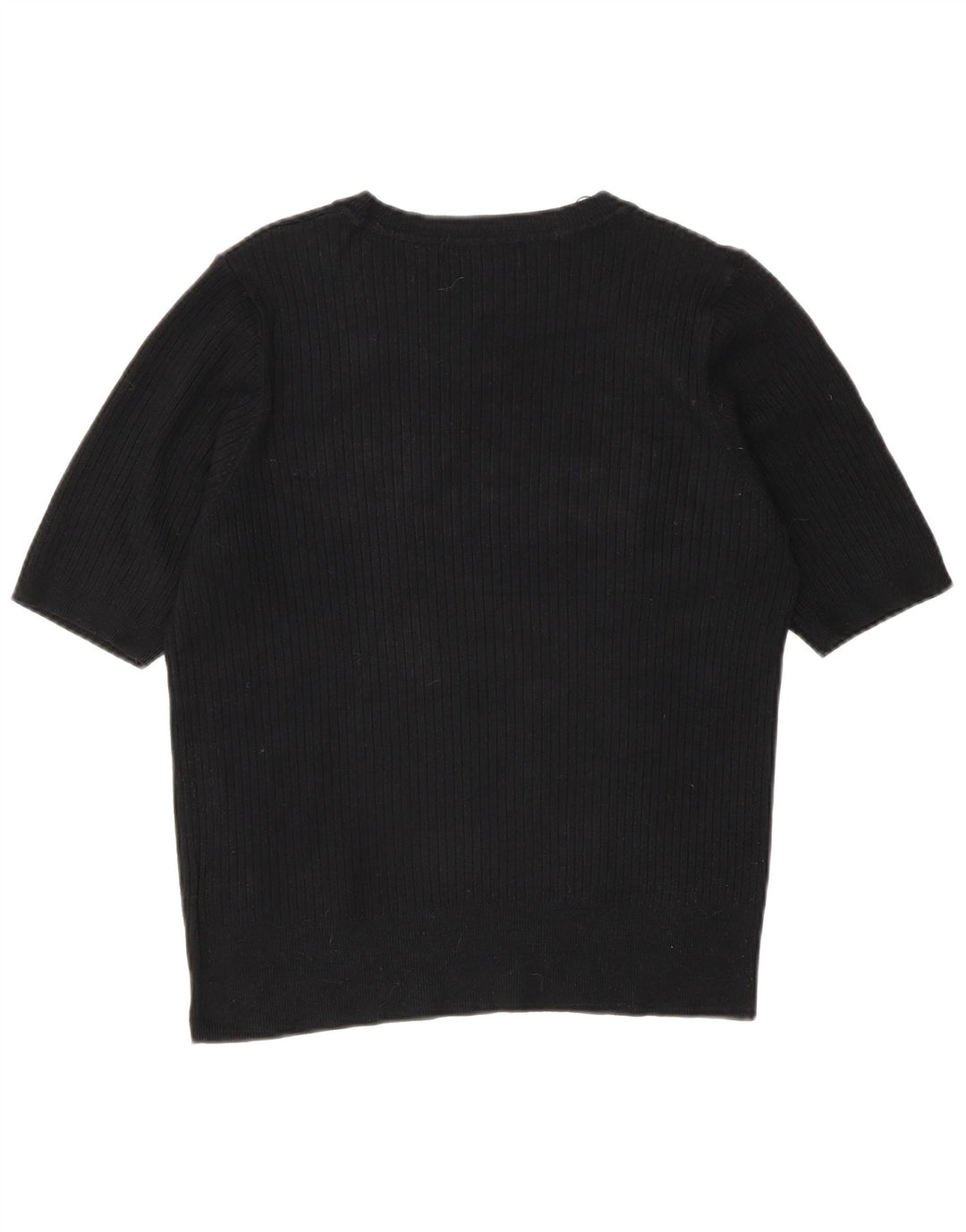 Marks & Spencer Damen T-Shirt Top UK 12 Medium Schwarz Viskose