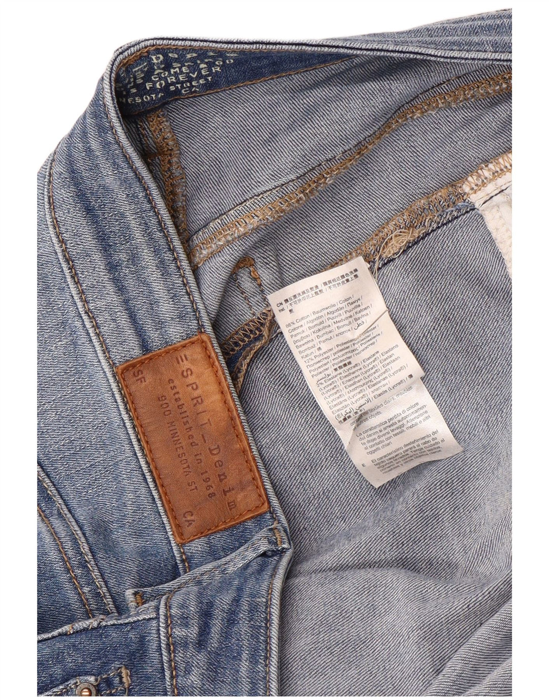 Esprit Damen Jeansrock W34 Large Blau Baumwolle