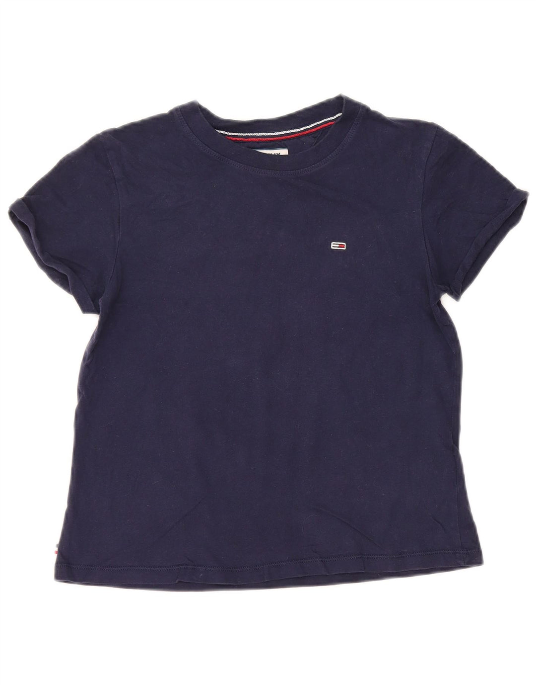 TOMMY HILFIGER Damen Übergroßes T-Shirt Top UK 2 2XS Marineblau Baumwolle