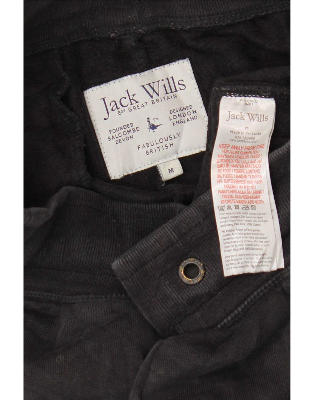 Jack Wills Herren-Trainingsanzughose mit grafischem Muster, mittelschwarze Baumwolle