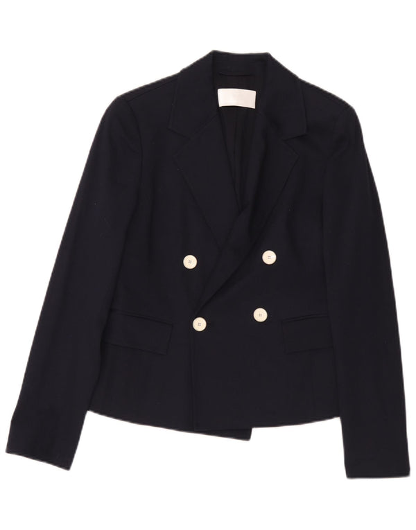 Hugo Boss Damen Zweireihige Blazerjacke UK 6 XS Marineblau Baumwolle