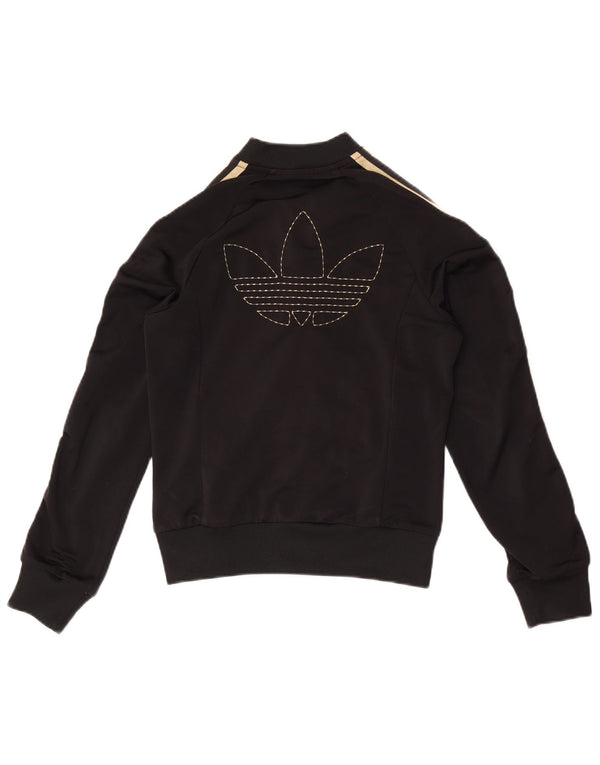Adidas Damen Graphic Trainingsanzug Top Jacke EU 34 XS Schwarz Polyester