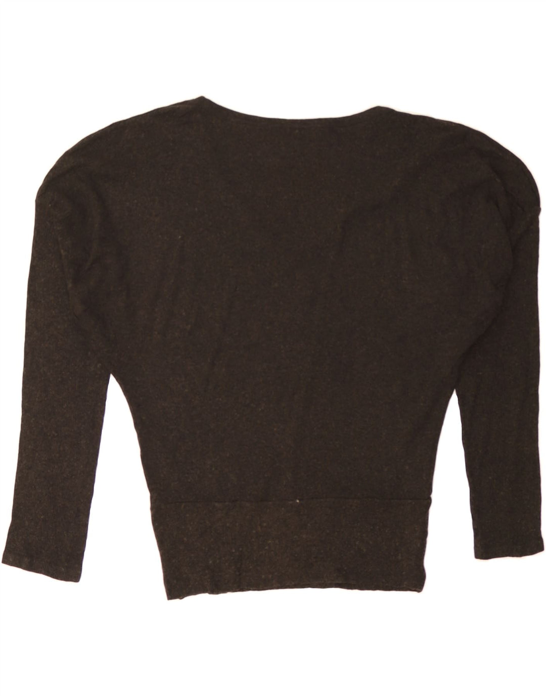 BENETTON Womens V-Neck Jumper Sweater UK 14 Large Grey Wool Vintage Benetton and Second-Hand Benetton from Messina Hembry 