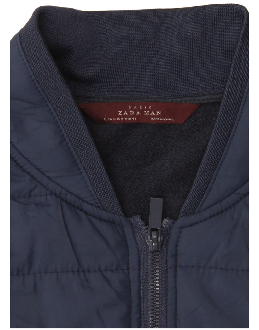 ZARA Herren Wattierte Weste UK 38 Medium Marineblau