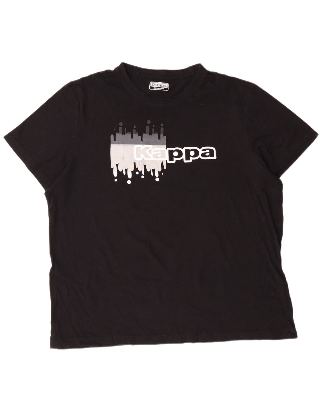 KAPPA Herren Grafik T-Shirt Top 2XL Schwarz Baumwolle