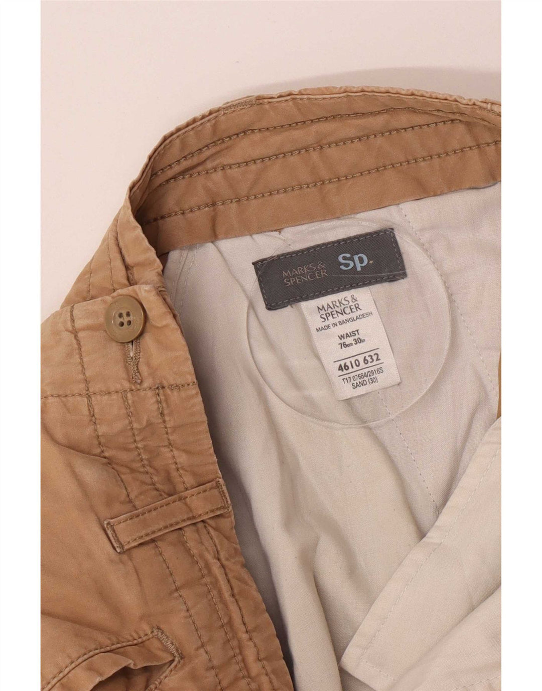 Marks & Spencer Herren Cargo-Bermudashorts W30 Mittelbeige Baumwolle