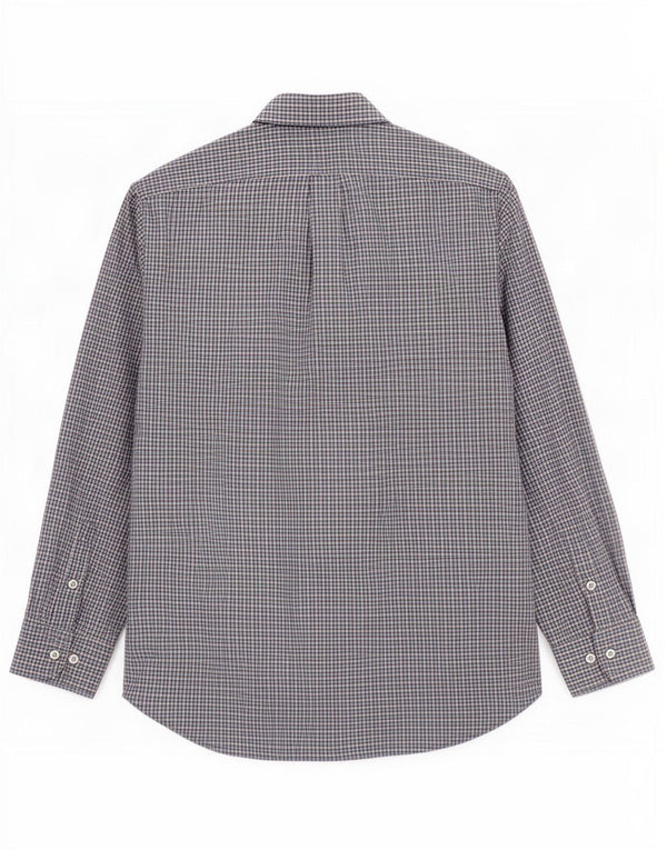 Marlboro Classics Herren-Hemd mit normaler Passform, 2XL, blaues Gingham-Muster