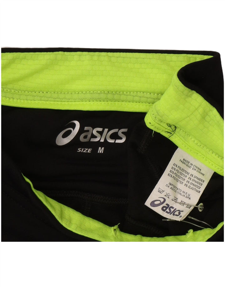 Asics Damen Graphic Capri Leggings UK 12 Medium Schwarz Polyester