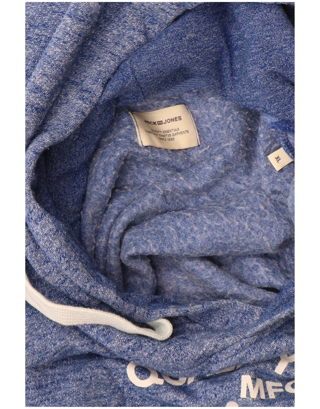 Jack & Jones Herren-Kapuzenpullover mit Grafik, XL, blau geflecktes Polyester