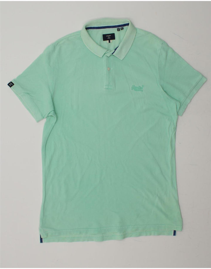 SUPERDRY Mens Polo Shirt 2XL Green Cotton Vintage Superdry and Second-Hand Superdry from Messina Hembry 