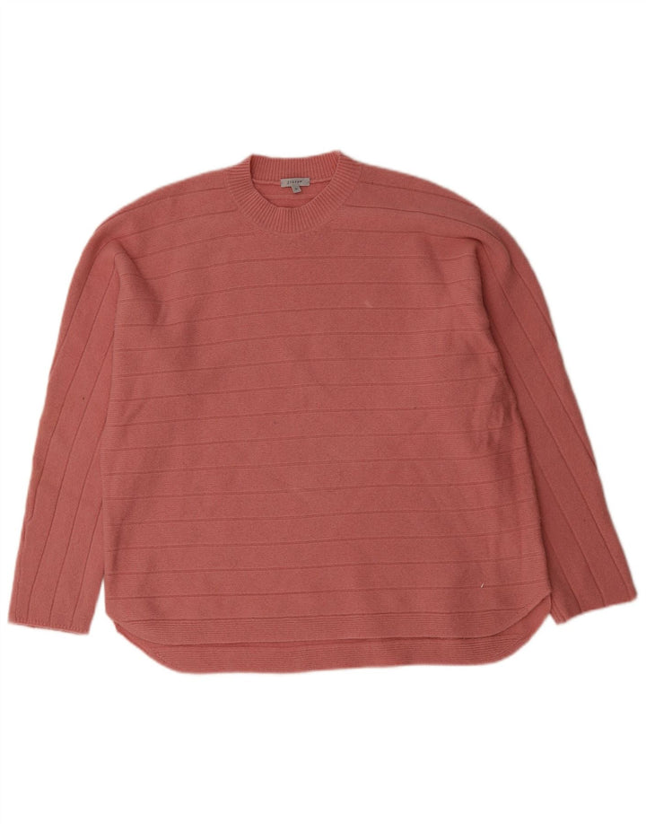 JIGSAW Womens Loose Fit Turtle Neck Jumper Sweater UK 14 Medium Pink Wool