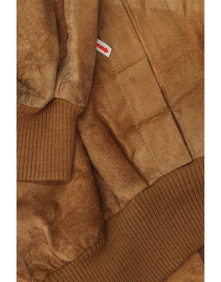 Vintage Herren Wildleder Bomberjacke IT 54 2XL Beige