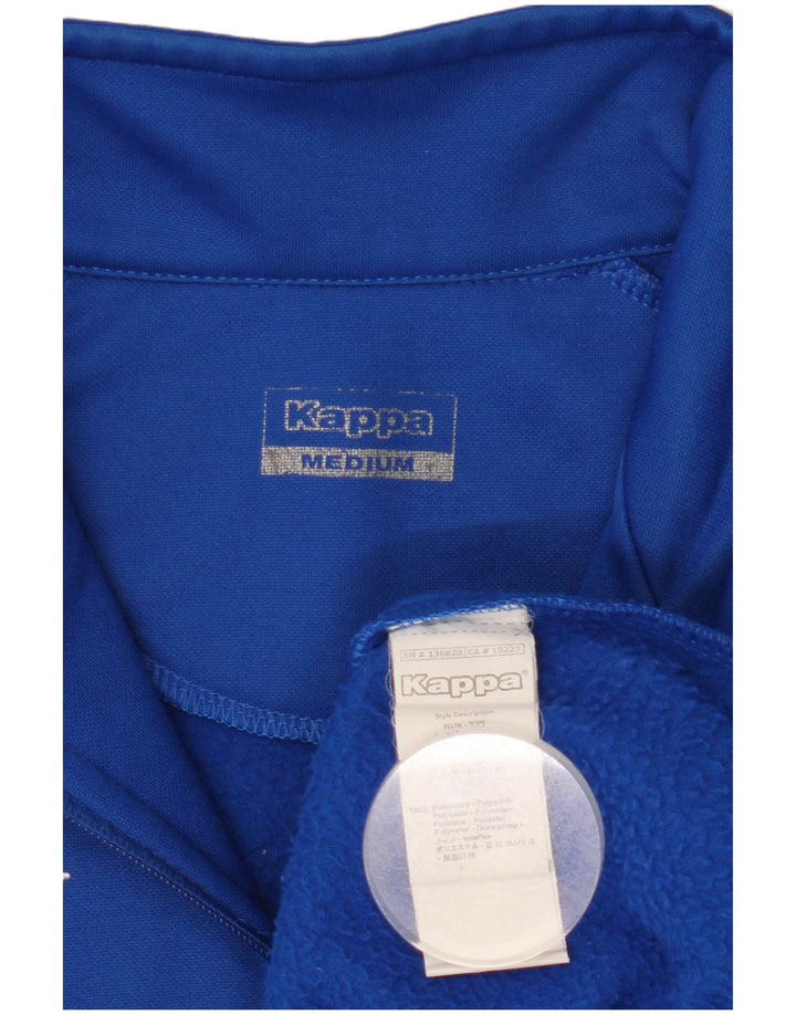 Kappa Herren-Pullover-Trainingsanzugoberteil mit Reißverschluss und Halsausschnitt, mittelblaues Polyester