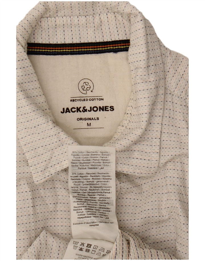 Jack & Jones Herren-Kurzarmhemd aus gefleckter Baumwolle in mittlerer Offwhite-Optik