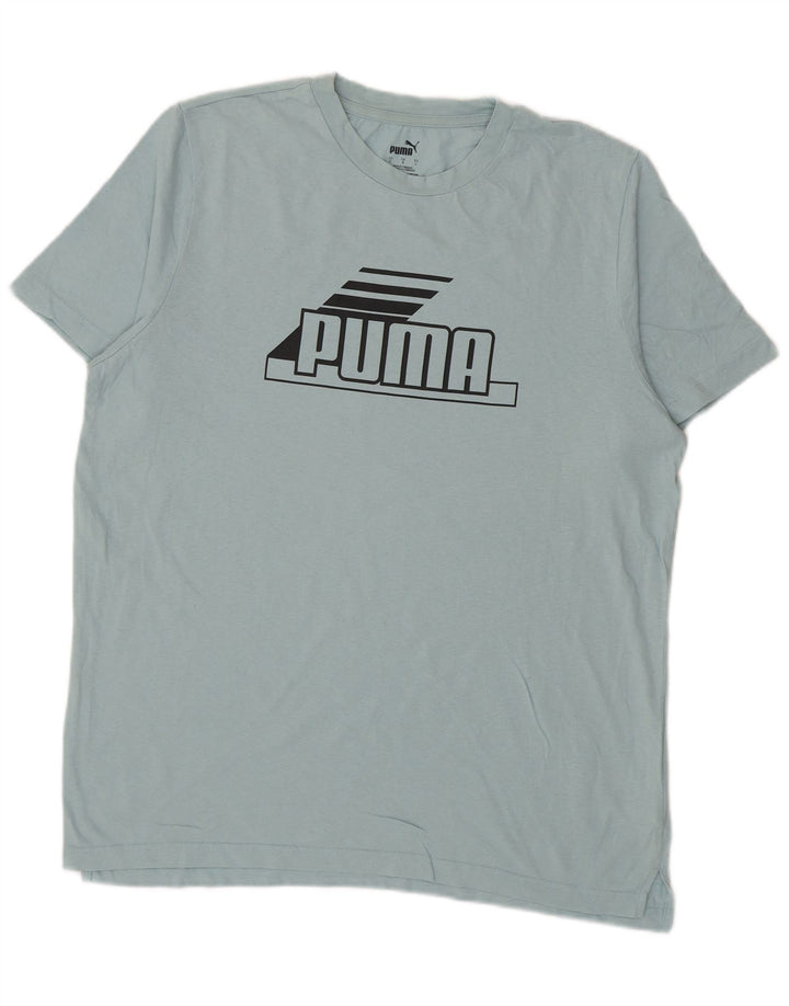 Puma Herren-T-Shirt mit Grafik, groß, türkisfarbene Baumwolle