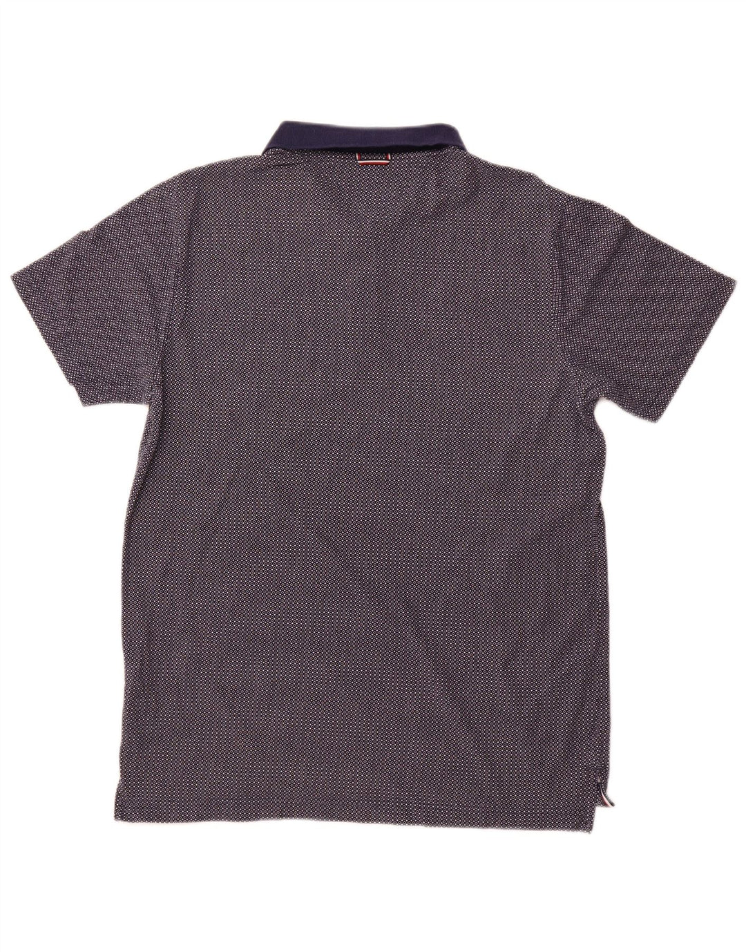 TOMMY HILFIGER Herren Poloshirt XL Marineblau gepunktete Baumwolle