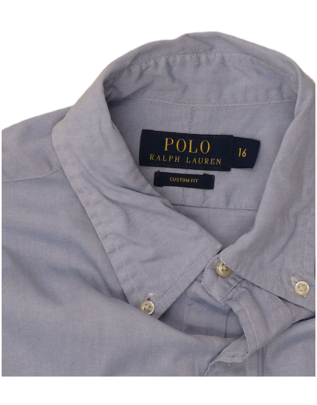 POLO RALPH LAUREN Herren-Hemd mit individueller Passform, Größe 16, große blaue Baumwolle