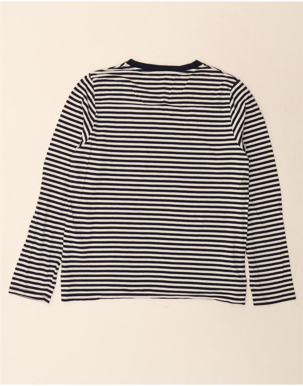Levi's Damen Top Langarm UK 14 Large Marineblau gestreift Baumwolle