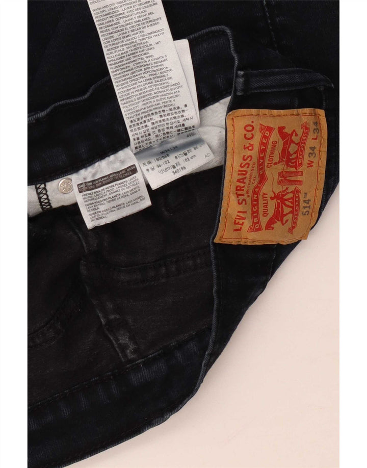 Levi's Herren 514 Straight Jeans W34 L34 Marineblaue Baumwolle
