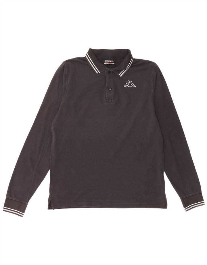 Kappa Herren-Poloshirt, groß, schwarze Baumwolle