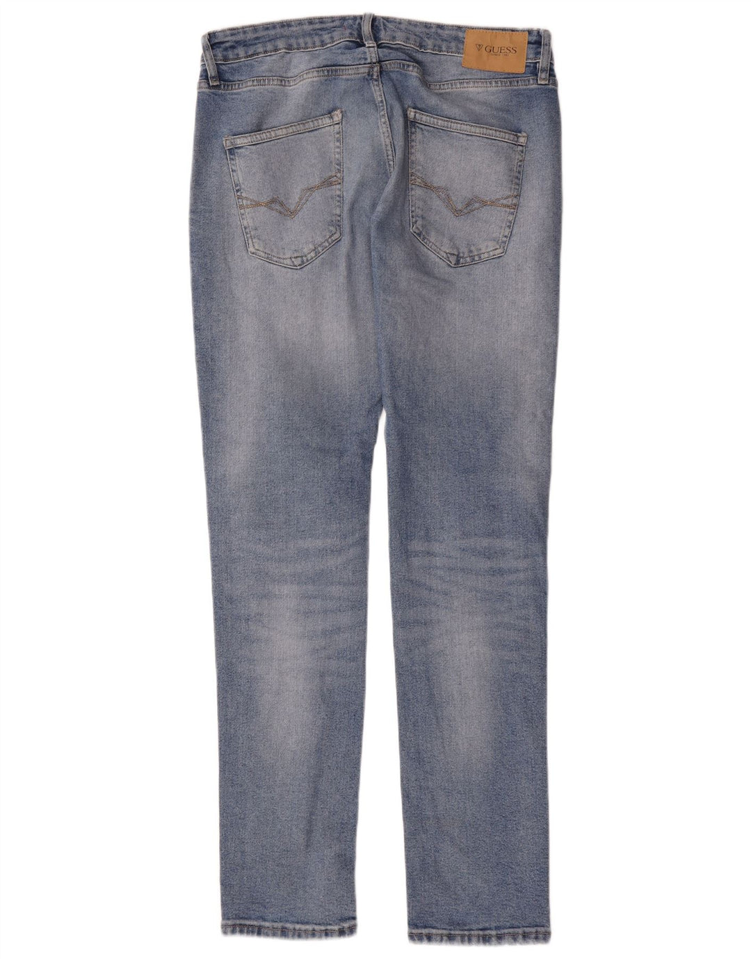 Guess Damen Slim Tapered Jeans W32 L34 Blaues Polyester