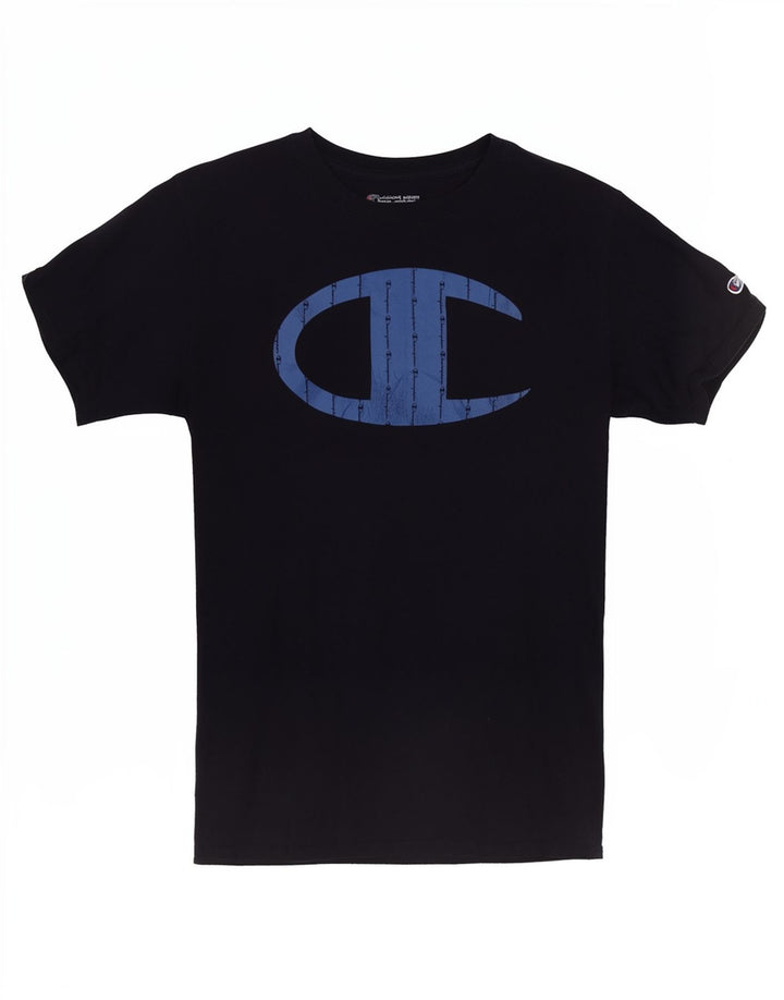 Champion Herren-T-Shirt mit Grafik, Größe S, schwarze Baumwolle