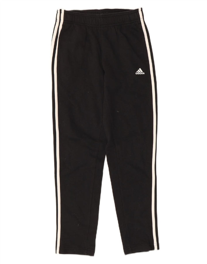 ADIDAS Boys Tracksuit Trousers 11-12 Years  Black Cotton