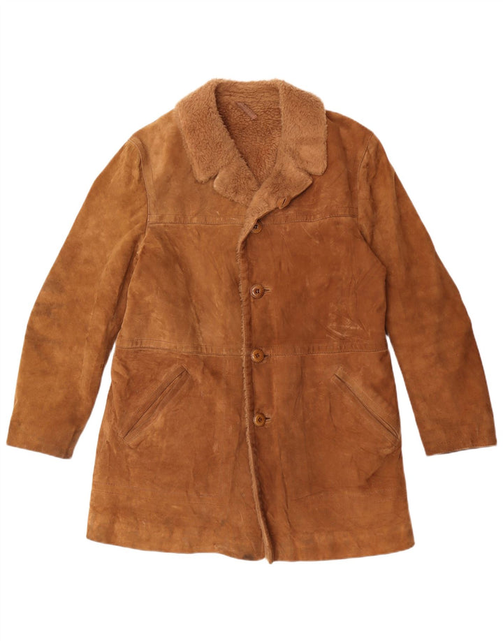 Anfor Herren Sherpa Wildlederjacke IT 48 Mittelbraunes Leder