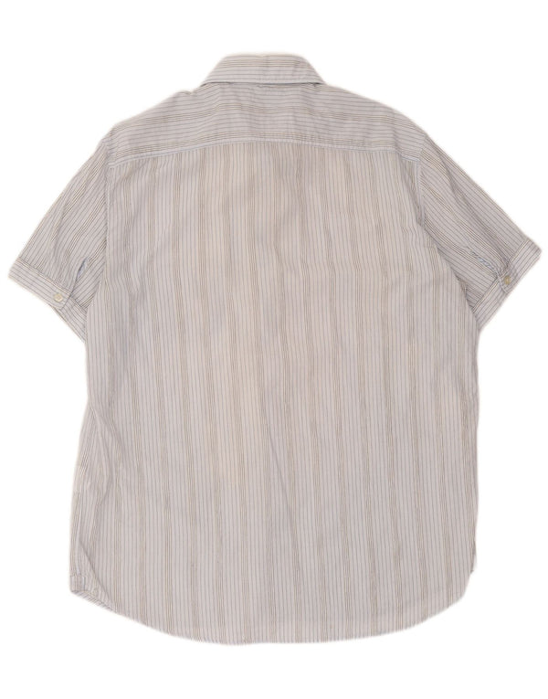 Carrera Herren Kurzarmhemd XL Blau gestreift aus Baumwolle