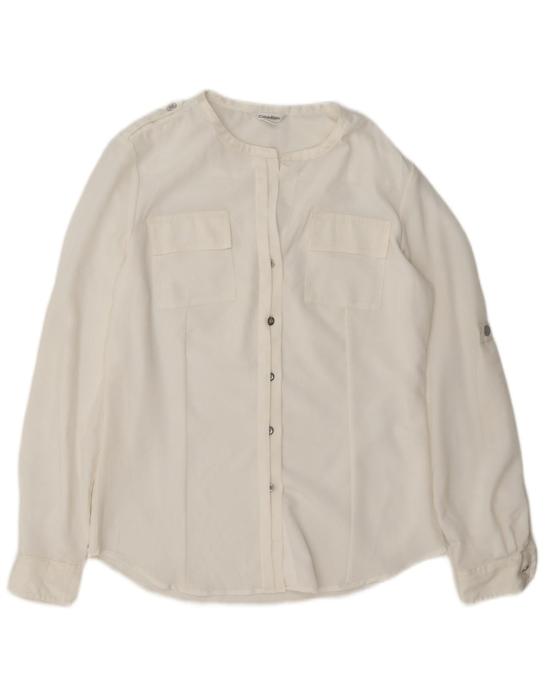Calvin Klein Damen Militärhemd UK 10 Small Weiß