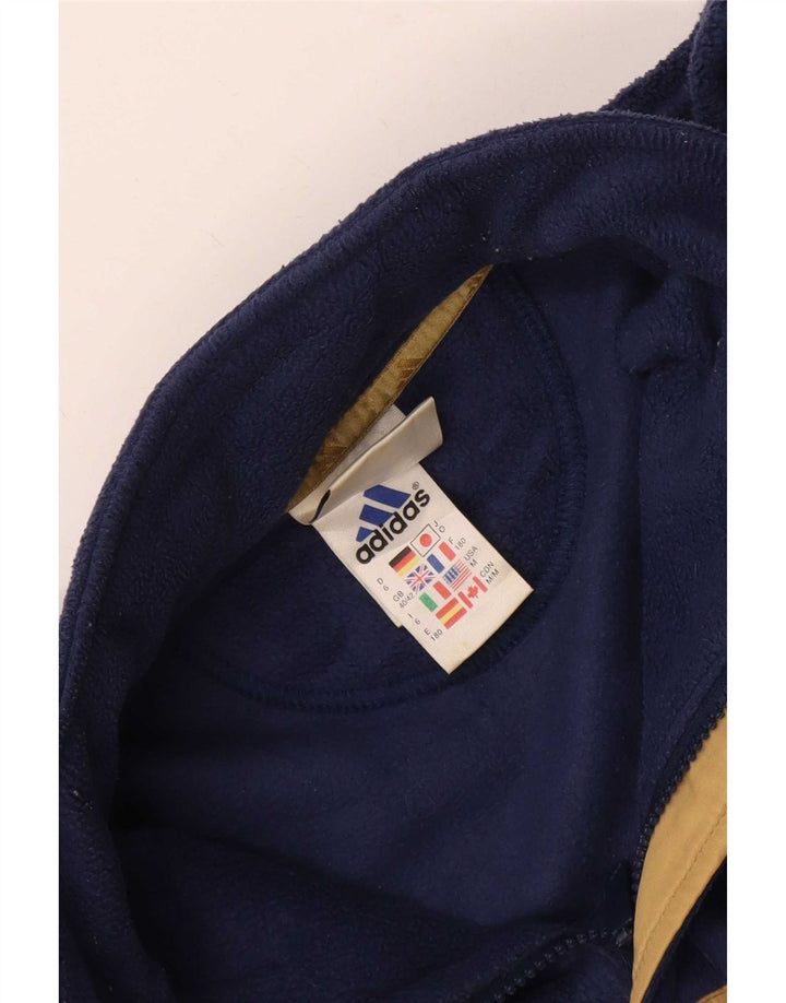 Adidas Herren-Fleecepullover mit Reißverschluss, UK 40/42, mittelmarineblaues Polyester