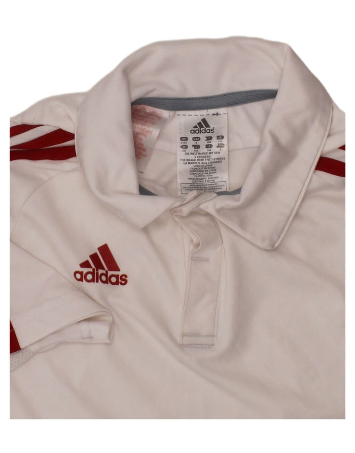 ADIDAS Climacool Poloshirt für Jungen, 9–10 Jahre, weißes Polyester
