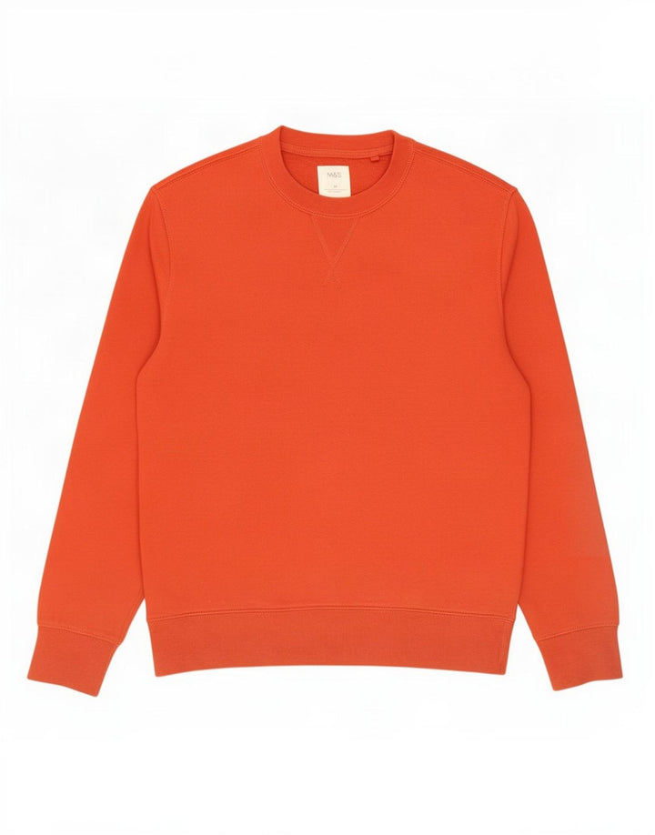 Marks & Spencer Herren-Sweatshirt-Pullover aus mittelroter Baumwolle