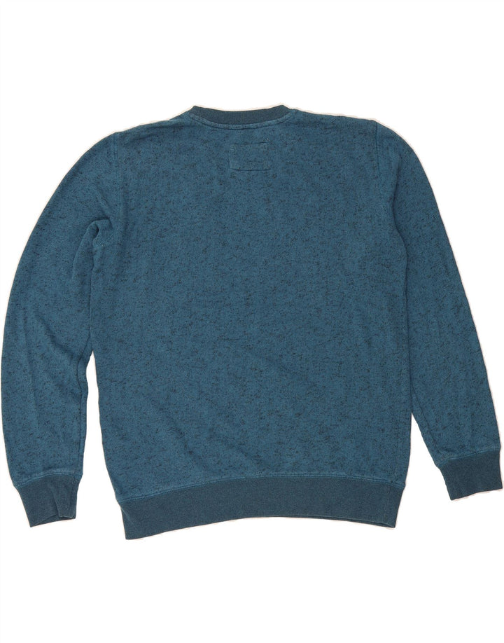 HURLEY Mens Graphic Sweatshirt Jumper Medium Blue Flecked Cotton Vintage Hurley and Second-Hand Hurley from Messina Hembry 