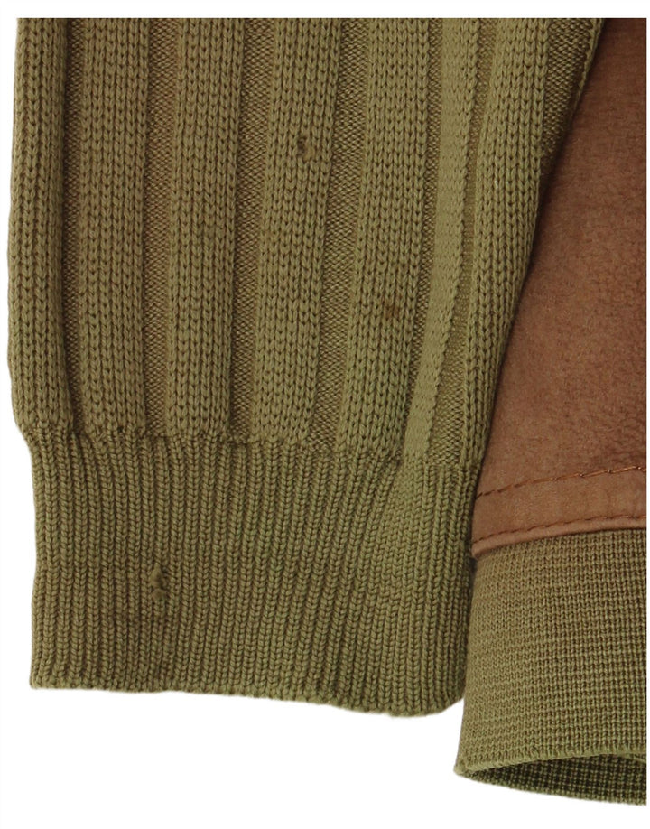 Renna Herren-Strick-Wildlederjacke UK 38 Medium Khaki