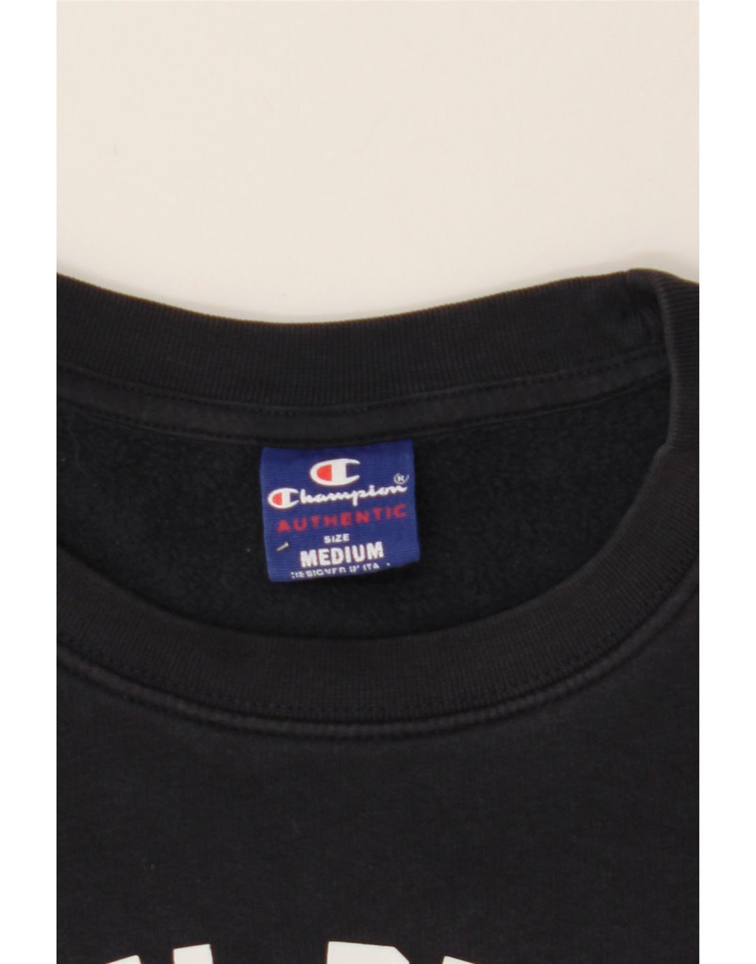 CHAMPION Mens New York Graphic Sweatshirt Jumper Medium Navy Blue Cotton Vintage Champion and Second-Hand Champion from Messina Hembry 