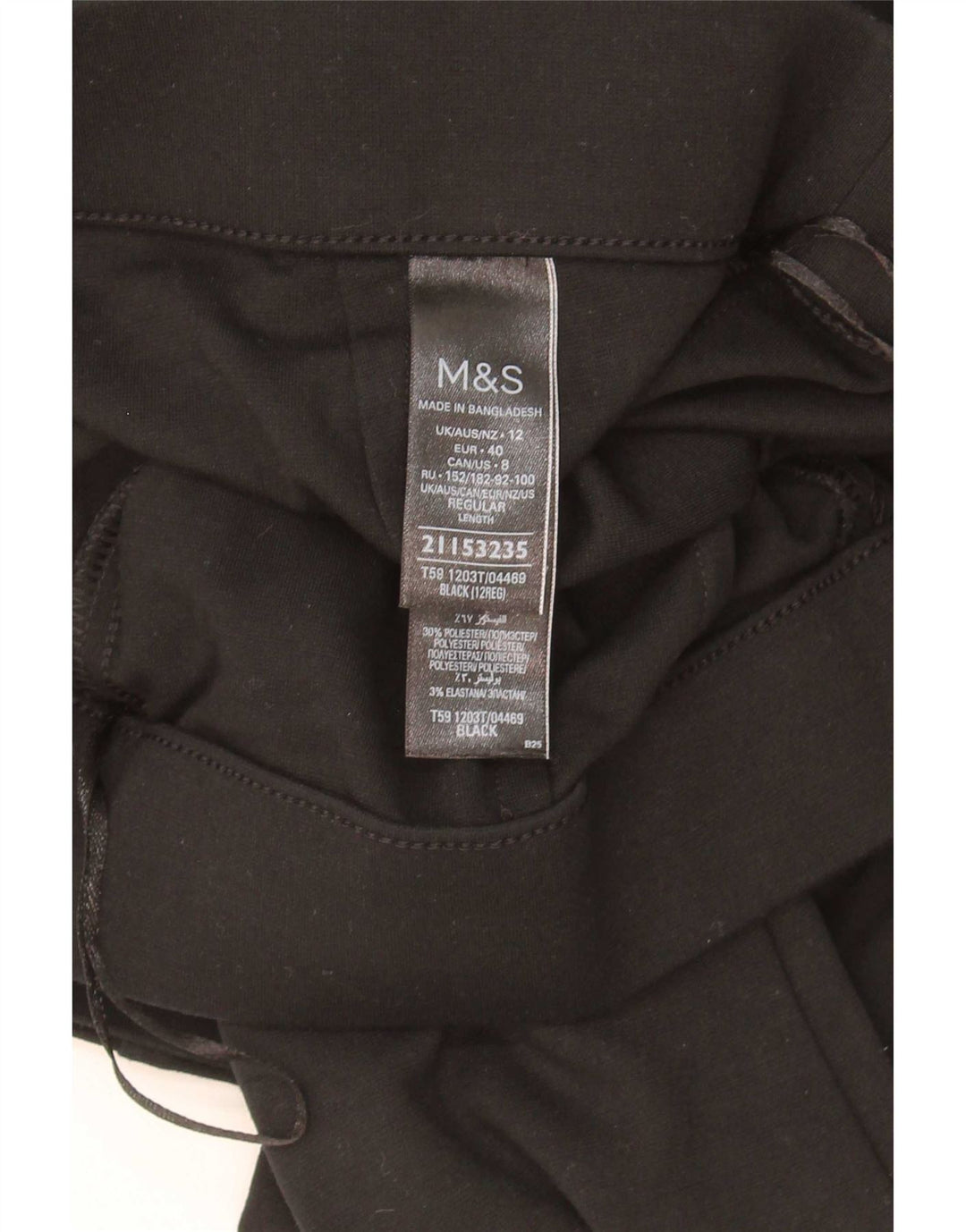 Marks & Spencer Damen Bootcut Freizeithose UK 12 Medium W30 L29 Schwarz