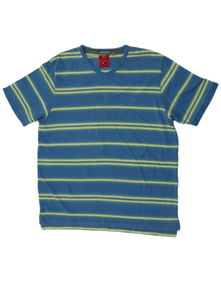 Fat Face Herren-T-Shirt, groß, blau gestreift, Baumwolle